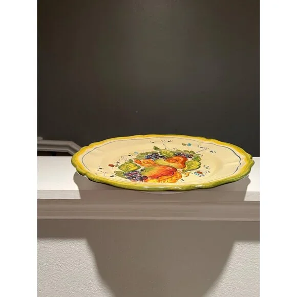 Stunning Vintage Bristow Malta Ceramic Plate – Italian Floral Design 13 Inches - Picture 2 of 8